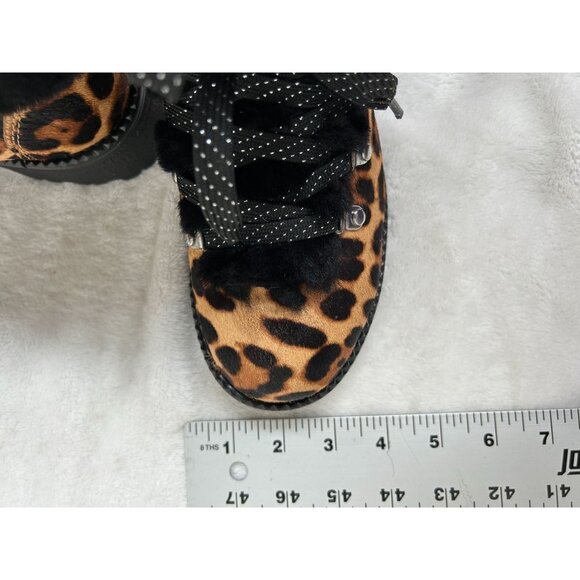 J.crew Haircalf Nordic Leopard Print Boots W/ Black Sheep Fur Size 8 EU 38.5 New - Picture 7 of 7